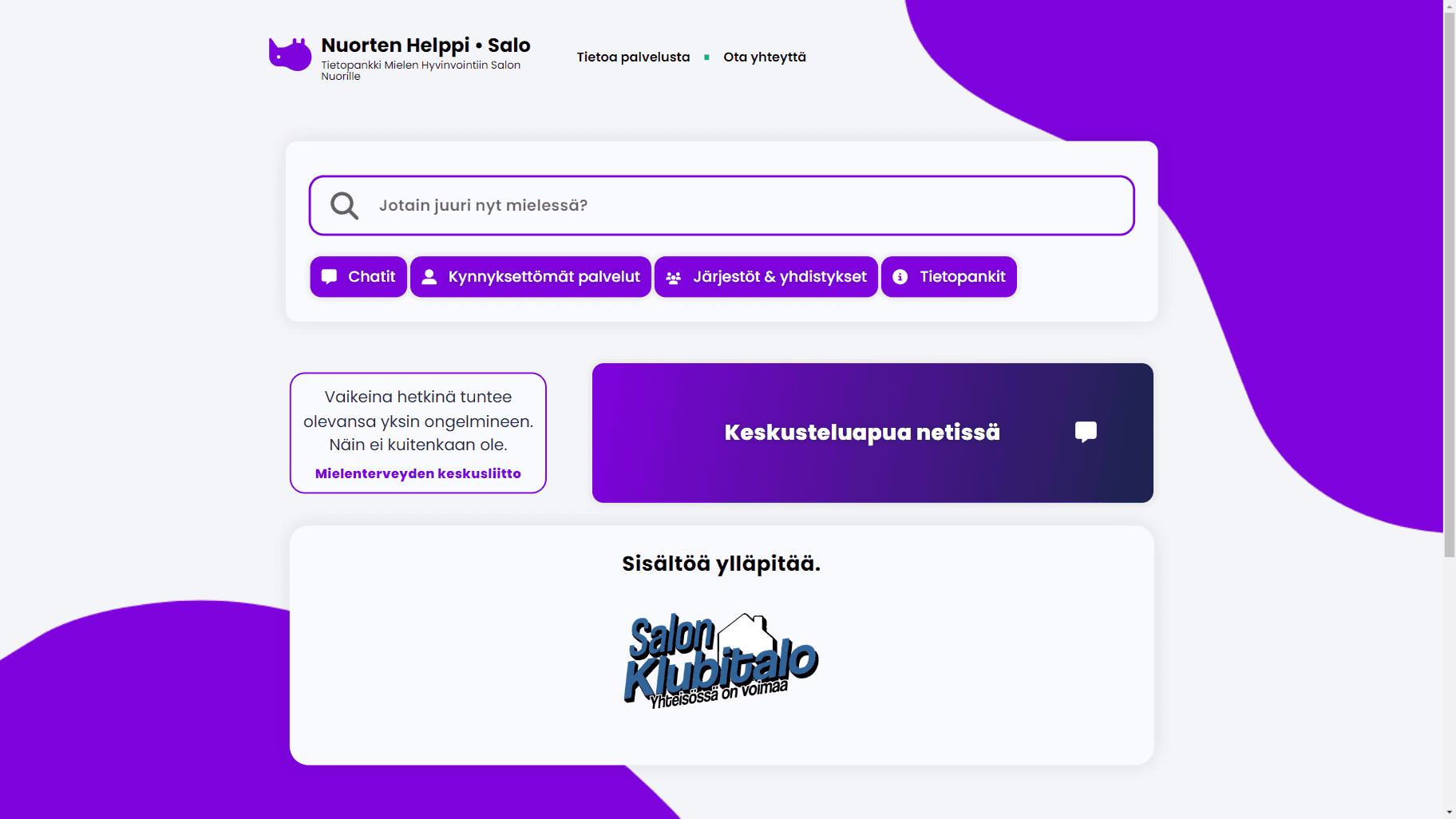 NuortenHelppi.fi verkkosivuston toteutus